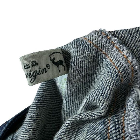 Monthorigin Womens Bib Overalls Distressed Denim dungarees Waist 43 in No Tag - Picture 13 of 14